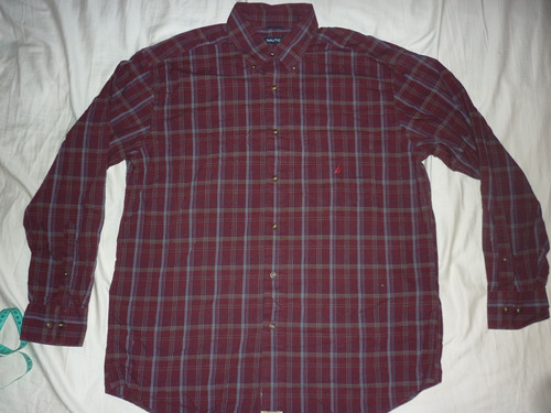 E Camisa Nautica Talle L Bordo Cuadros Art 77603