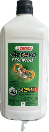 Aceite Moto Castrol Actevo Essential 4t 25w60 - 1 Cuarto