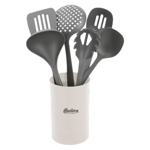 Set 6 Utensilios Hudson Nylon Holder Plastico Cocina Bz3