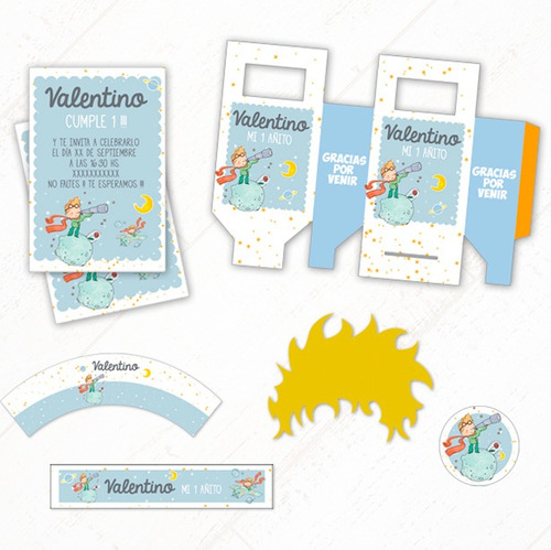 Principito #2 Kit + Props Regalo -textos Editables 