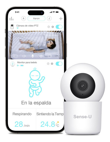 Monitor De Bebé Con Cámara Ptz, Audio Y Visión Nocturna
