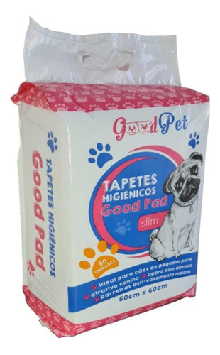 Tapete Higienico Pet Good Pads 60x60 - Pacote Com 50 Un