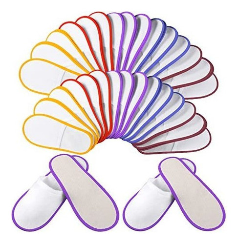 Geyoga 30 Pares De Pantuflas Desechables, Pantuflas Antidesl