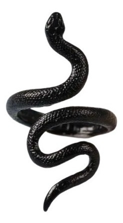 Anillos Midi Ring Unisex Serpiente Culebra Negra Larga 