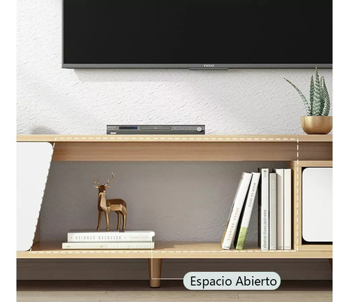 Mueble Mesa Para Tv Moderno Minimalista Escalable 120-200cm Color Nogal/negro