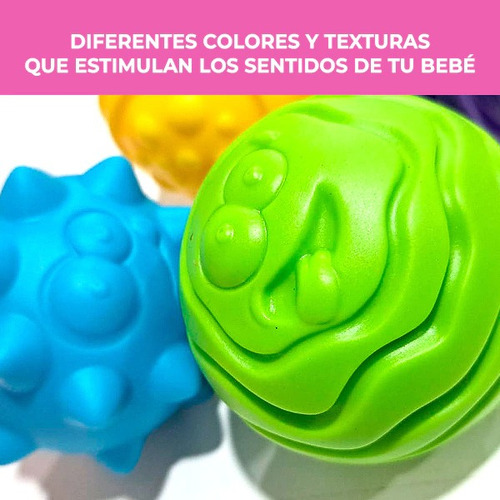 Imagen 4 de 8 de Set Pelotas Sensorial De Bebes