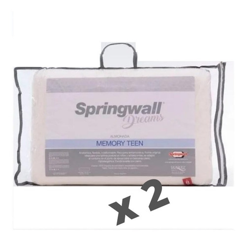 Almohada Viscoelástica Inteligente Springawall Pack X 2 