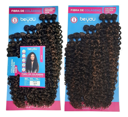 Cabelo Fibra De Colágeno Cacheado Meu Bb Be.you 70 Cm 310 Gr