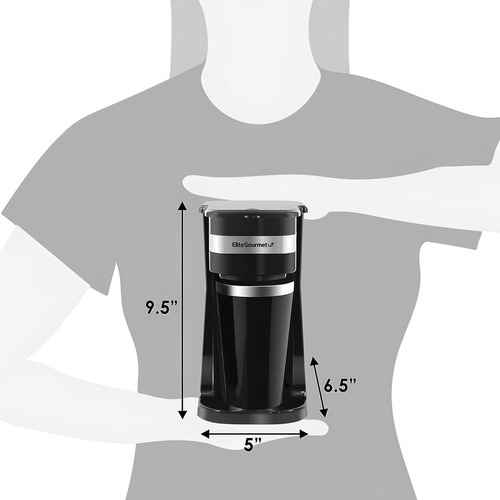 Cafetera Elite Gourmet 400ml 600w Negro, + Taza Térmica