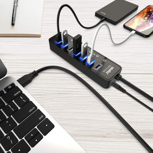 Hub Usb 3.0 Alimentado, Divisor De Concentrador De Datos Usb