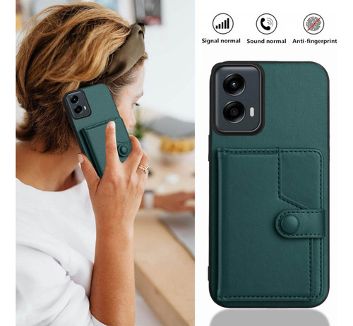 Compatible Funda Rfid Con Bolsa De Tarjetas For Motorola Edge 50 Pro P