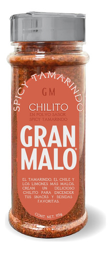 Gran Malo Chilito En Polvo Sabor Spicy Tamarindo 115 Gramos