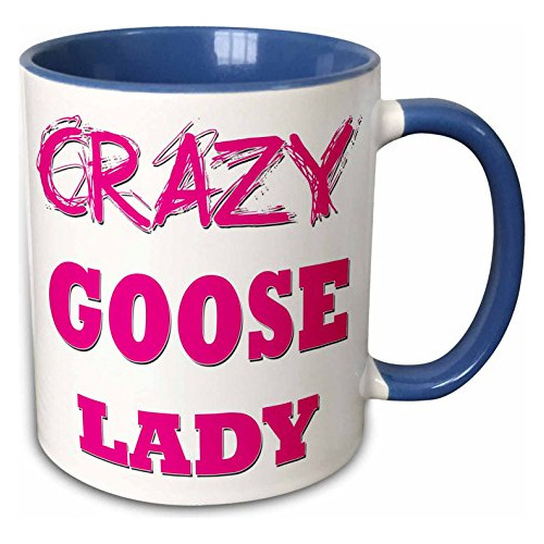 Taza De Dos Tonos Crazy Goose Lady, 11 Oz, Azul