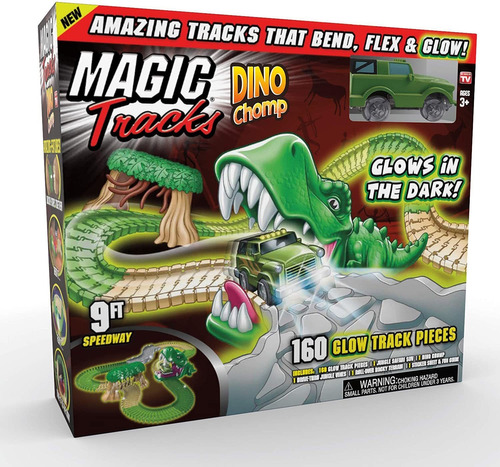 Magic Tracks Dino Chomp Glow In The Dark Racetrack Set ...