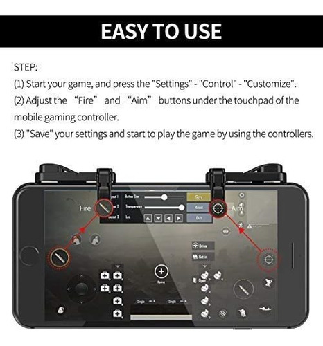 Imagen 6 de 6 de Control Juegos Mobile Ifyoo Z108 Aim Trigger L1r1/2 Pares