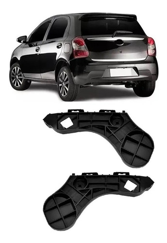 Par Suporte Guia Parachoque Traseiro Etios Hatch 2013 2014 2015 2016 2017 2018