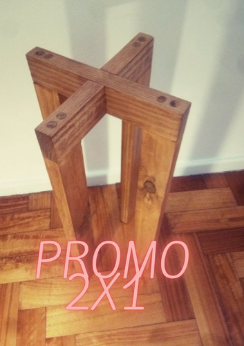 Imagen 1 de 4 de Pie Soporte Porta Maceta De Madera Estilo Nórdico