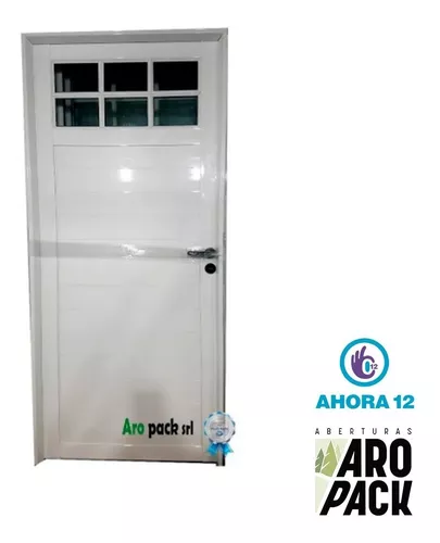 Puerta Aluminio 1/4 Vidrio Repartido 80x200