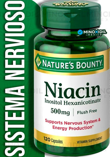 Niacin 500 Mg Inositol Natures Bounty X 120 Caps.