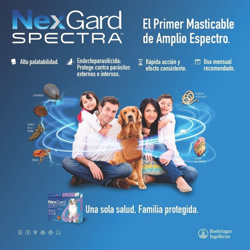 Imagen 2 de 3 de Antipulgas Antigarrapas Nexgard Spectra 15-30 Kg Caja X3