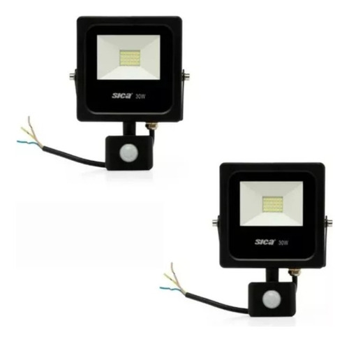 Pack X2 Proyectores Reflector C/ Sensor Led Sica 30w 2300lm 