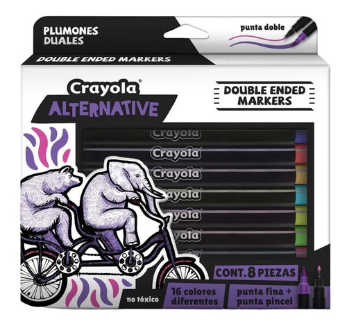 8 Plumones Duales Alternative Punta Pincel Lettering Crayola