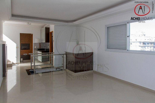 Imagem 18 de 30 de Cobertura Com 3 Dormitórios, 3 Suite, 2 Vagas Demarcas À Venda, 230 M² Por R$ 1.500.000 - Aparecida - Santos/sp - Co0113