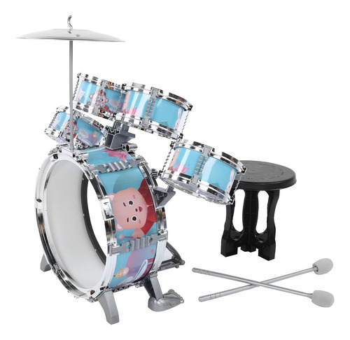 Batería Musical Para Niños, Kit De Batería Con Dibujos Anima