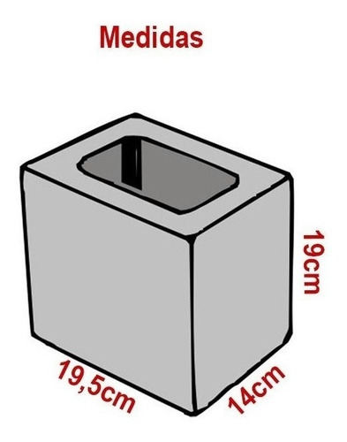 Imagem 4 de 5 de Forma Manual Meio Bloco N14 Fundo Fechado Concreto Gastrobel