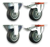 Comprar 4 Ruedas Chapa Y Goma 2 Giratorias C\u002Ffreno 2 Fijas 75mm 