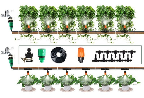 Imagen 4 de 10 de Kit De Riego Sistema Automático Por Goteo/aspersor Cerco Bal