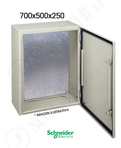 Gabinete Metalico Schneider 700x500x250 Ip66 Nsycrn75250p Color Gris