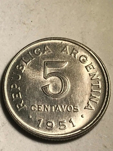 Moneda Argentina 5 Centavos 1951
