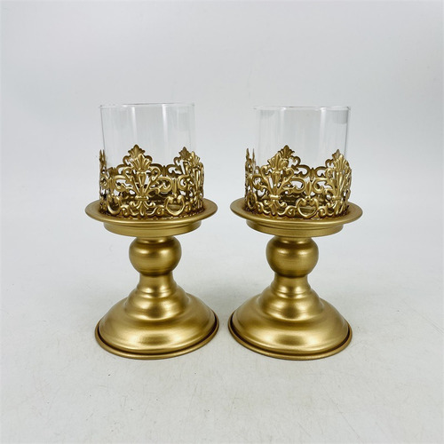 Para 2x Candelabro Cónico Candelabro Decorativo De Hierro /
