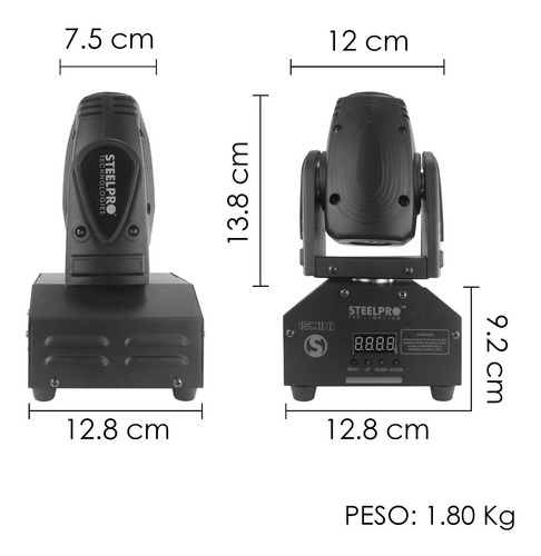 Imagen 3 de 8 de Steelpro Maleta Con 2 Mini Cabezas Móvil Beam Rgbw, 4 En 1,