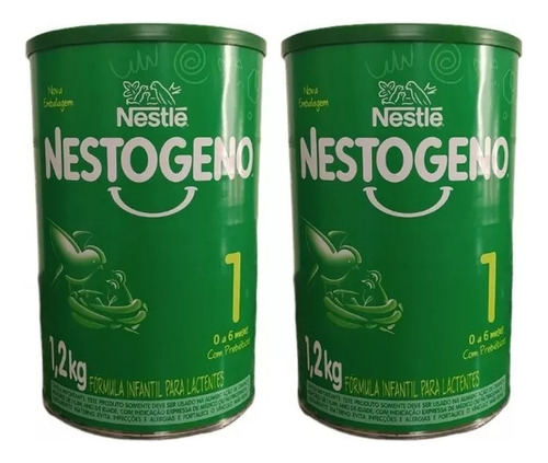 Kit 2 Fórmula Infantil Em Pó Nestlé Nestogeno 1 - Lata 1,2kg