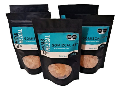 5 Packs (100g C/u) Gomitas De Mezcal Con Sal De Gusano