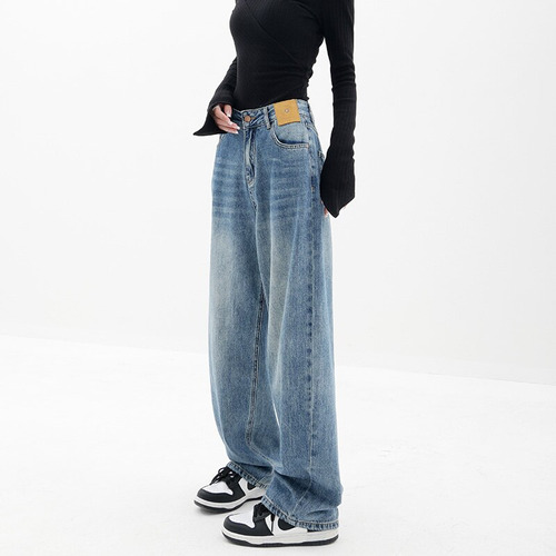 Jeans Holgados Rectos Para Mujer, Ropa De Calle Coreana De C