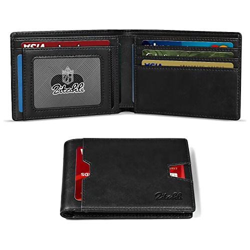 Slim Wallet For Men Leather Front Pocket Wallets Minimalist