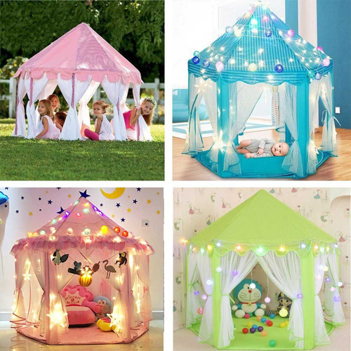Imagen 6 de 6 de Tienda De Juegos Para Niños, Diseño Princesa C/tul 140x135cm