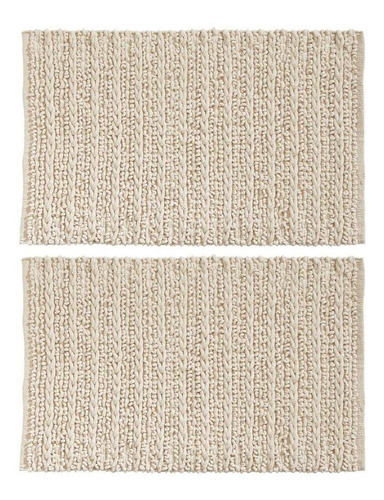 MDesign Tapete de Baño Algodón Natural 30.5x17.8cm