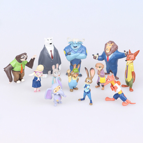 12pcs Zootopia Zootropolis Judy Hopps Nick Wilde Figura Mode