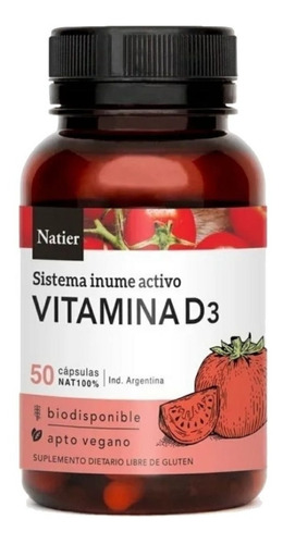 Vitamina D3 Sistema Inmune X 50 Caps. Natier