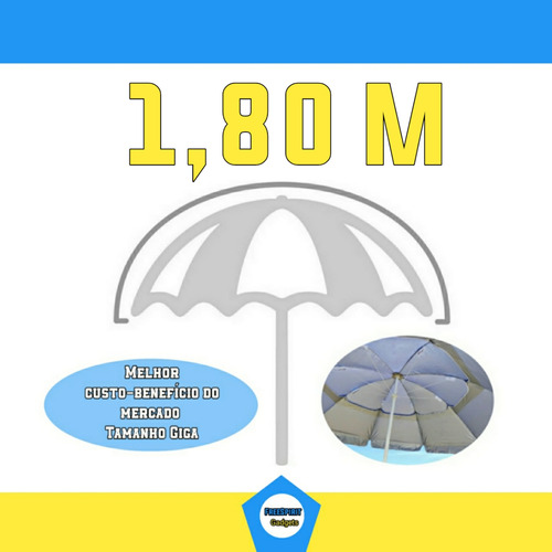 Guarda Sol Grande Liso Praia E Piscina Alumínio 1,80m Verão