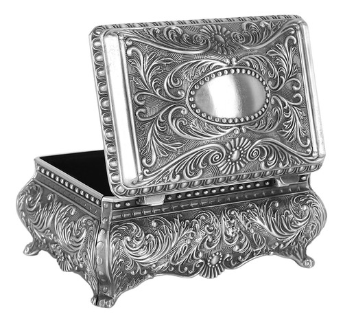 Joyero De Metal Rectangular Joyero Vintage Para Mujeres Y
