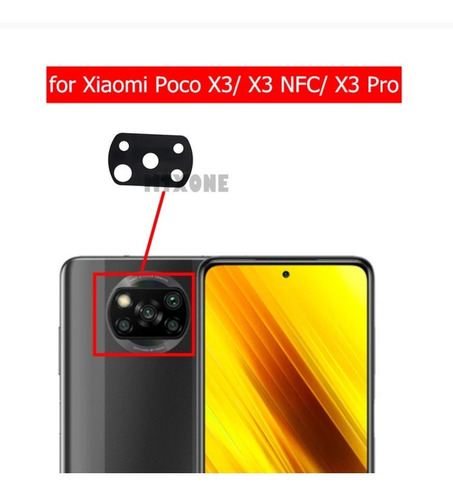 Vidrio De Reemplazo Cámara Trasera Xiaomi Poco X3