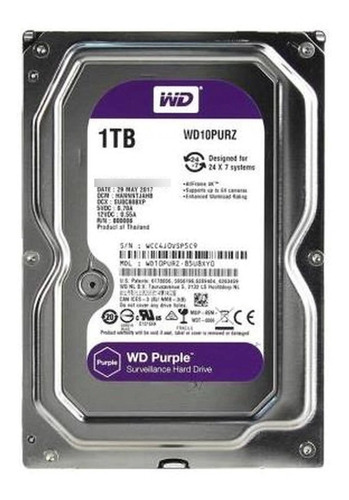 Disco Duro Wd Purple Surveillance Wd10purz 1tb Interno 3.5  