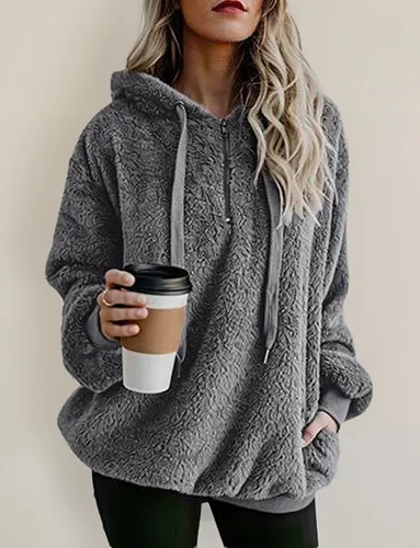 Sudadera Oversized Mujer Sherpa Acolchada