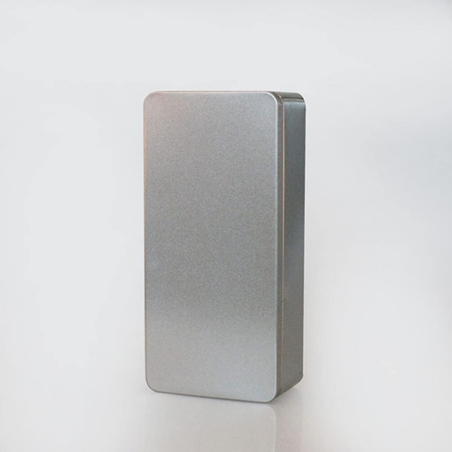 Caja De Lata De Metal Rectangular Con Tapa De Bisagra