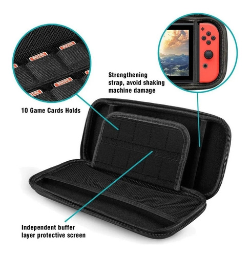Funda Protectora Consola Juegos Para Nintendo Switch Estuche Color Azul
